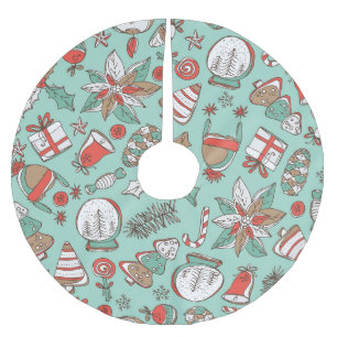 Falda Para El Árbol De Navidad De Poliéster Año Nuevo de navidades: mano vieja desatada