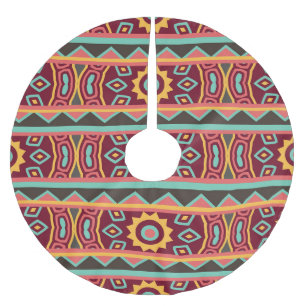 Falda Para El Árbol De Navidad De Poliéster Antecedentes oscuros: etnia azteca sin mar