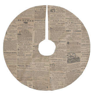 Falda Para El Árbol De Navidad De Poliéster Anuncios del Pasado, NY 1856