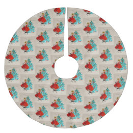 Falda Para El Árbol De Navidad De Poliéster Árbol de decoración de Chica de Navidad de época