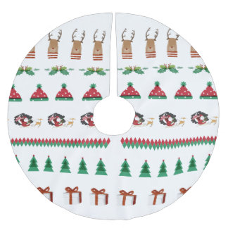 Falda Para El Árbol De Navidad De Poliéster Árbol de falda de árbol de navidad Red Green Santa
