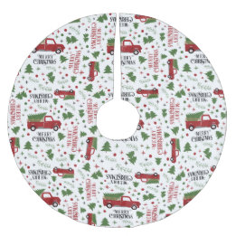 Falda Para El Árbol De Navidad De Poliéster Árbol de Navidad de Camión Rojo Vintage
