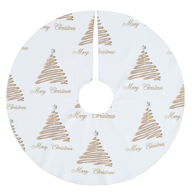 Falda Para El Árbol De Navidad De Poliéster Árbol de Navidad dorado (Anverso)