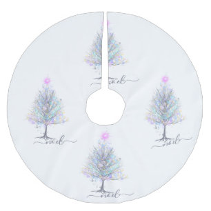 Falda Para El Árbol De Navidad De Poliéster Árbol de navidad pastel Noel elegante