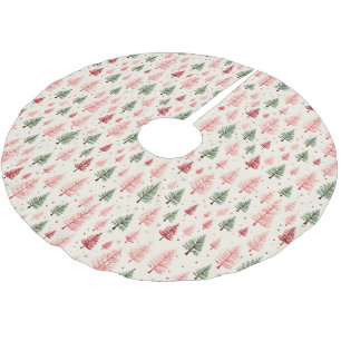 Falda Para El Árbol De Navidad De Poliéster Árbol de Navidad Rosa Vintage