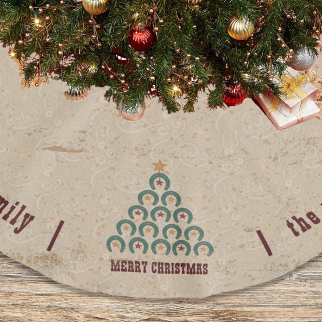 Falda Para El Árbol De Navidad De Poliéster Árbol de Navidad Rústico Herradura (Subido por el creador)