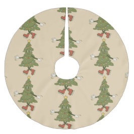 Falda Para El Árbol De Navidad De Poliéster árbol de navidad vintage
