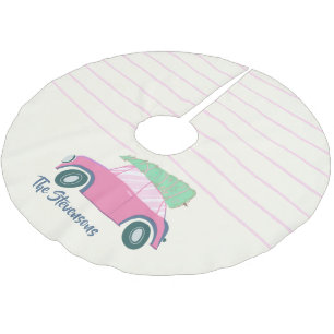 Falda Para El Árbol De Navidad De Poliéster Árbol de Navidad Vintage Caprichoso Coche Personal