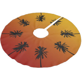 Falda Para El Árbol De Navidad De Poliéster Árbol de palmeras Naranja Arena de sol Árbol de Na