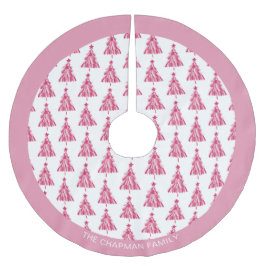 Falda Para El Árbol De Navidad De Poliéster Árbol de vacaciones de Navidades rosados