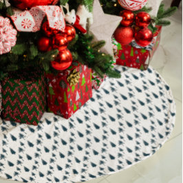 Falda Para El Árbol De Navidad De Poliéster Árboles de invierno de color azul marino