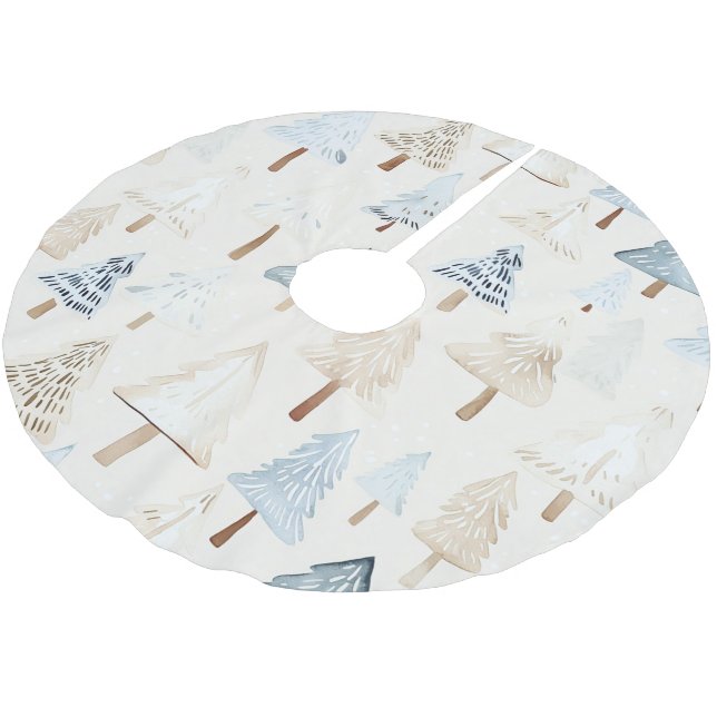 Falda Para El Árbol De Navidad De Poliéster Árboles de Navidad azul beige crema (Angular)