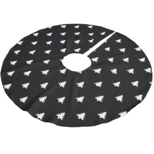 Falda Para El Árbol De Navidad De Poliéster Árboles de Navidad patrón blanco negro lindo mod