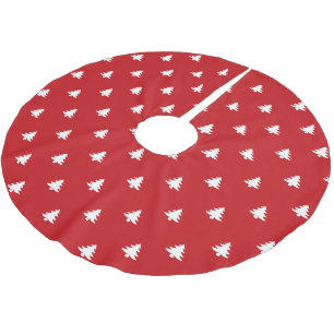 Falda Para El Árbol De Navidad De Poliéster Árboles de Navidad patrón blanco rojo lindo mode