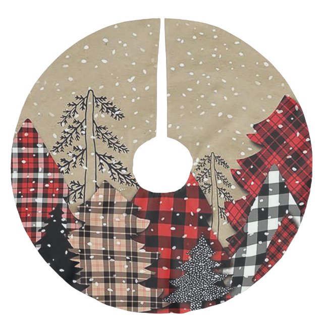 Falda Para El Árbol De Navidad De Poliéster Árboles de Navidad repartidos (Anverso)