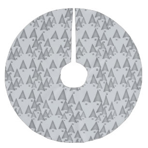 Falda Para El Árbol De Navidad De Poliéster Árboles modernos metálicos de Navidad - gris plate