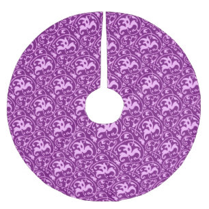 Falda Para El Árbol De Navidad De Poliéster Art Nouveau Ikat - Orquídea y Púrpura