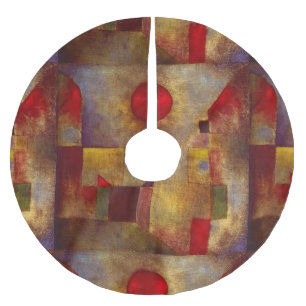 Falda Para El Árbol De Navidad De Poliéster Arte abstracto colorido globo rojo Paul Klee 
