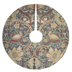 Falda Para El Árbol De Navidad De Poliéster Arte de pájaros vintage de William Morris Bullersw