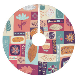 Falda Para El Árbol De Navidad De Poliéster Arte decorativo de fondo vintage otoñal