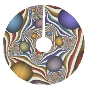 Falda Para El Árbol De Navidad De Poliéster Arte Fractal abstracto, colorido, moderno