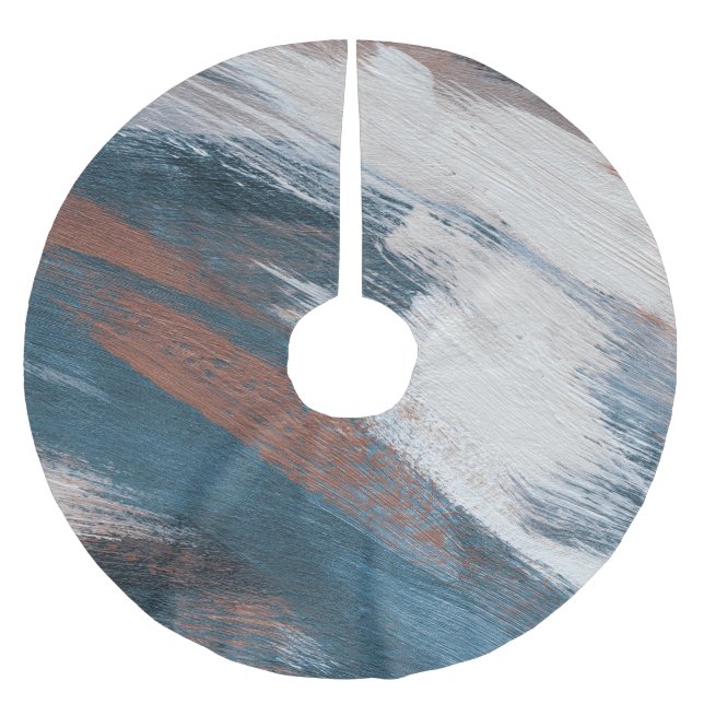 Falda Para El Árbol De Navidad De Poliéster Arte Resumen: Brotes Versátiles De Cepillo. (Anverso)