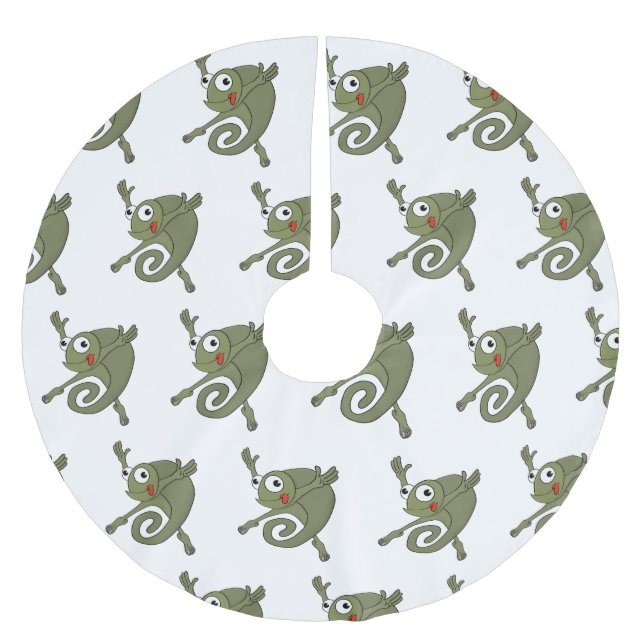 Falda Para El Árbol De Navidad De Poliéster Awesome Chameleon (Anverso)