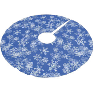 Falda Para El Árbol De Navidad De Poliéster Azul Falda-Copo de nieve-Real del árbol