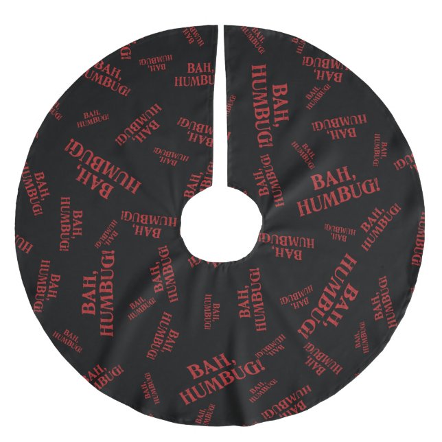 Falda Para El Árbol De Navidad De Poliéster Bah Humbug (Anverso)