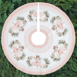 Falda Para El Árbol De Navidad De Poliéster Bailarina Cascanueces Ballet Rosa Elegante