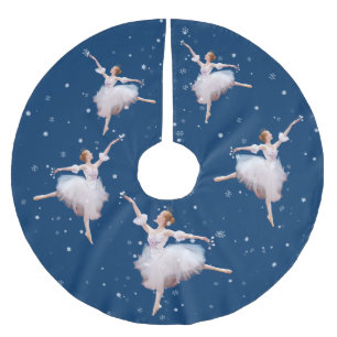 Falda Para El Árbol De Navidad De Poliéster Bailarina de la reina de la nieve