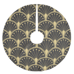 Falda Para El Árbol De Navidad De Poliéster Baldosas geométricas de oro planas modernas