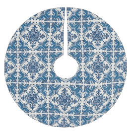 Falda Para El Árbol De Navidad De Poliéster Baldosas mediterráneas, portuguesas, azulejo, mall