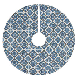 Falda Para El Árbol De Navidad De Poliéster Baldosas mediterráneas, portuguesas, azulejo, mall