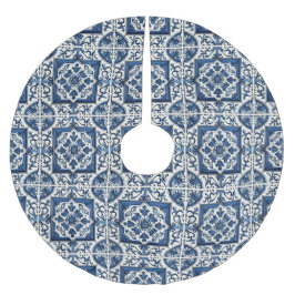 Falda Para El Árbol De Navidad De Poliéster Baldosas mediterráneas, portuguesas, azulejo, mall