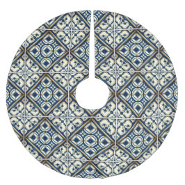 Falda Para El Árbol De Navidad De Poliéster Baldosas mediterráneas, portuguesas, azulejo, mall