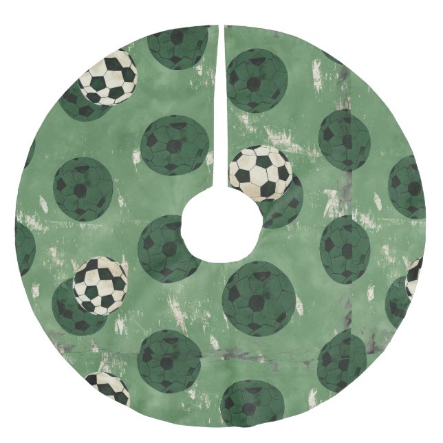 Falda Para El Árbol De Navidad De Poliéster Balón de fútbol para Navidades (Anverso)