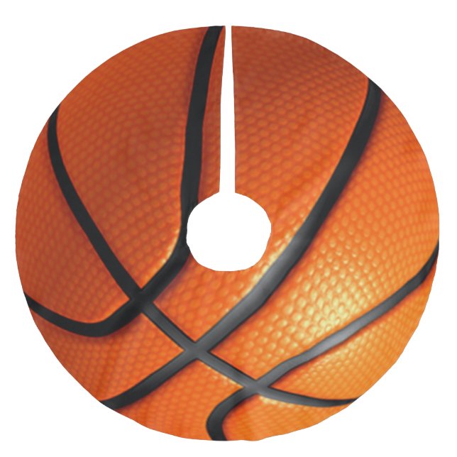 Falda Para El Árbol De Navidad De Poliéster Baloncesto (Anverso)