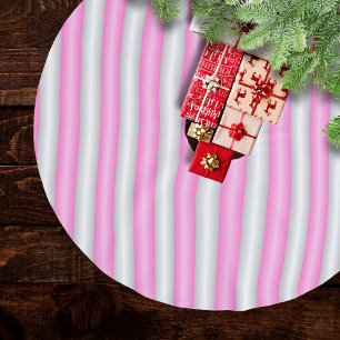 Falda Para El Árbol De Navidad De Poliéster Bandas modernas de neón rosado con efecto 3D