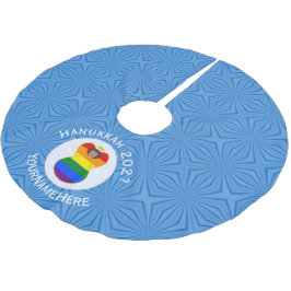 Falda Para El Árbol De Navidad De Poliéster Bandera de Angel Hanukkah del Orgullo Gay Marrón P