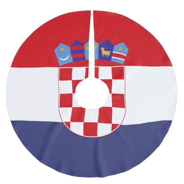 Falda Para El Árbol De Navidad De Poliéster Bandera de Croacia (Anverso)