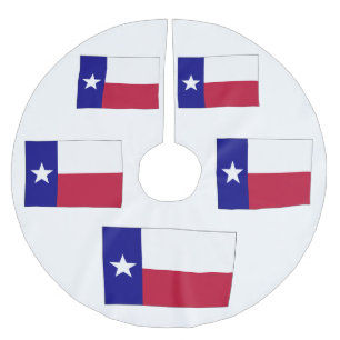 Falda Para El Árbol De Navidad De Poliéster Bandera de estrella solitaria de Texas