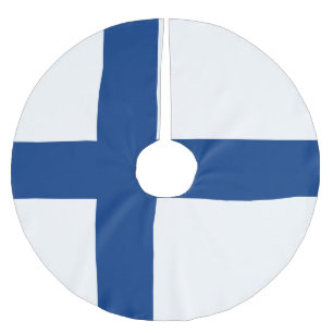 Falda Para El Árbol De Navidad De Poliéster Bandera de Finlandia