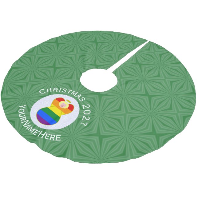 Falda Para El Árbol De Navidad De Poliéster Bandera de los Navidades de Ángel de la rubia del  (Angular)