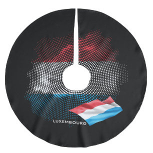 Falda Para El Árbol De Navidad De Poliéster bandera de Luxemburgo