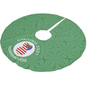 Falda Para El Árbol De Navidad De Poliéster Bandera de Navidad del Ángel Negro Personalizada d