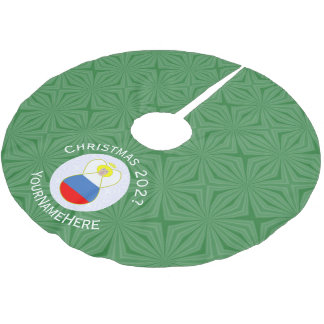 Falda Para El Árbol De Navidad De Poliéster Bandera de Navidad personalizada del ángel ruso