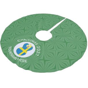 Falda Para El Árbol De Navidad De Poliéster Bandera de Navidad personalizada del ángel sueco 