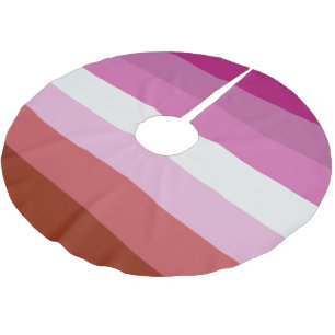 Falda Para El Árbol De Navidad De Poliéster Bandera de Orgullo Lesbiana (Origen)
