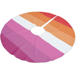 Falda Para El Árbol De Navidad De Poliéster Bandera de Orgullo Lesbiano